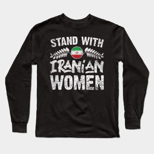 Stand with Iranian women grungy version Long Sleeve T-Shirt